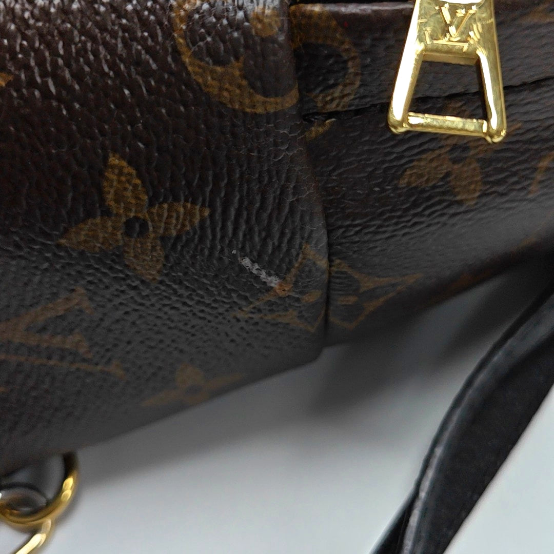 Authenticated pre-owned  PALM SPRINGS Mini Monogram Coated Canvas Brown - Backpack at Looply