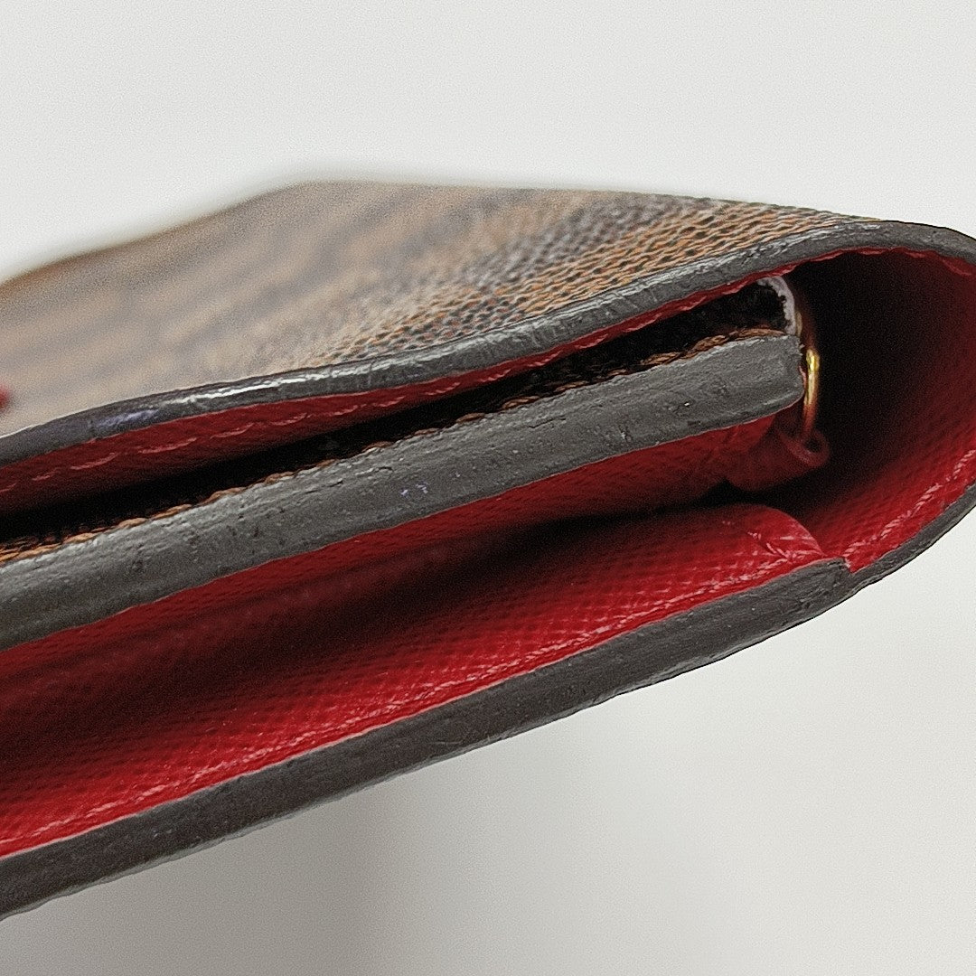 EMILIE Damier Ebene Coated Canvas Brown Wallet