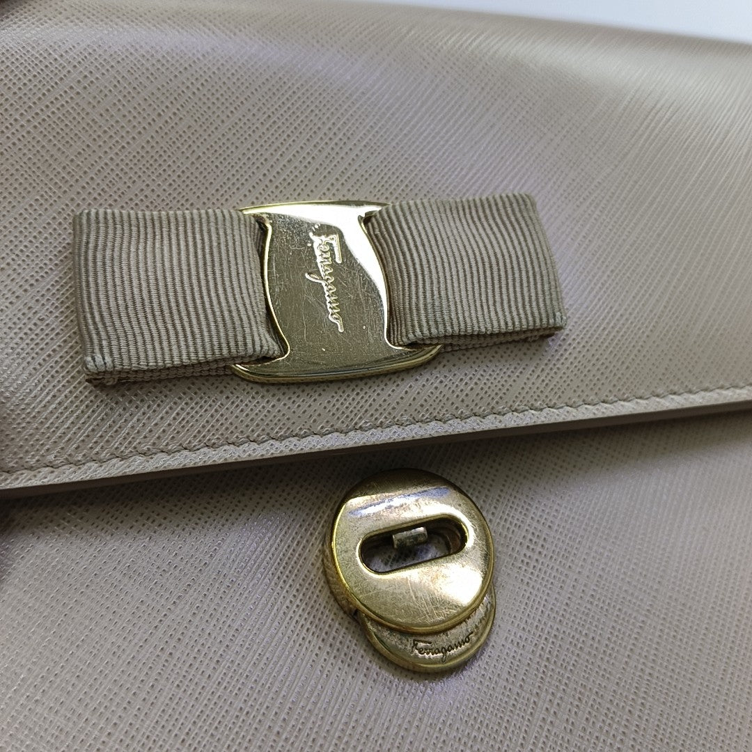Calfskin Shoulder Bag Beige