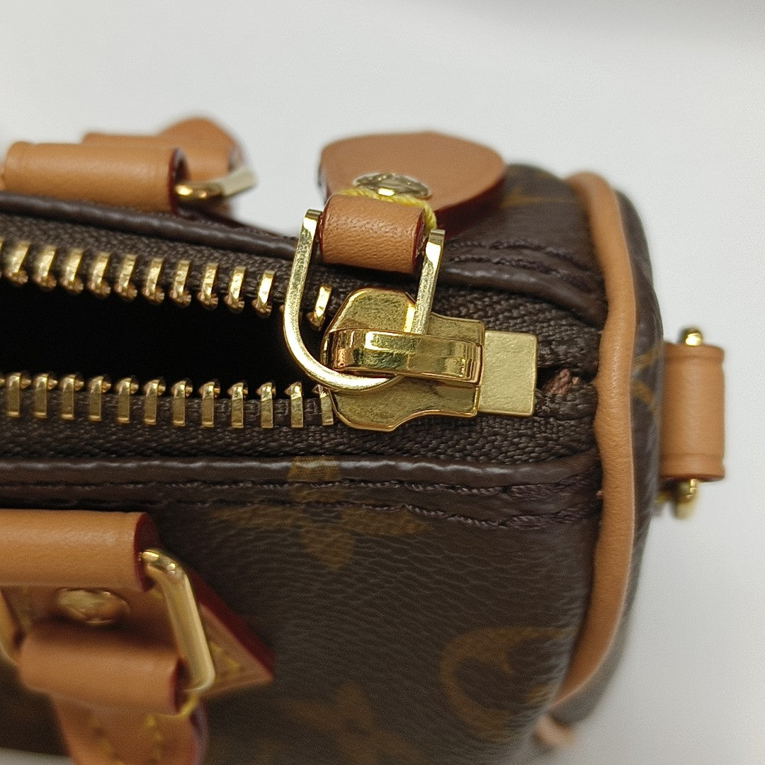 SPEEDY Nano Monogram Coated Canvas Brown