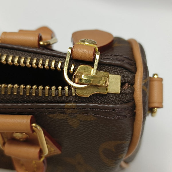 SPEEDY Nano Monogram Coated Canvas Brown