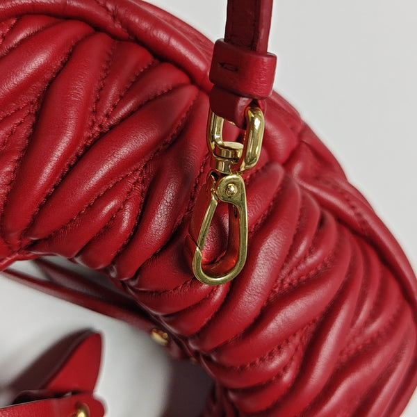 Wander Matelassé Super Mini Quilted Lambskin Red