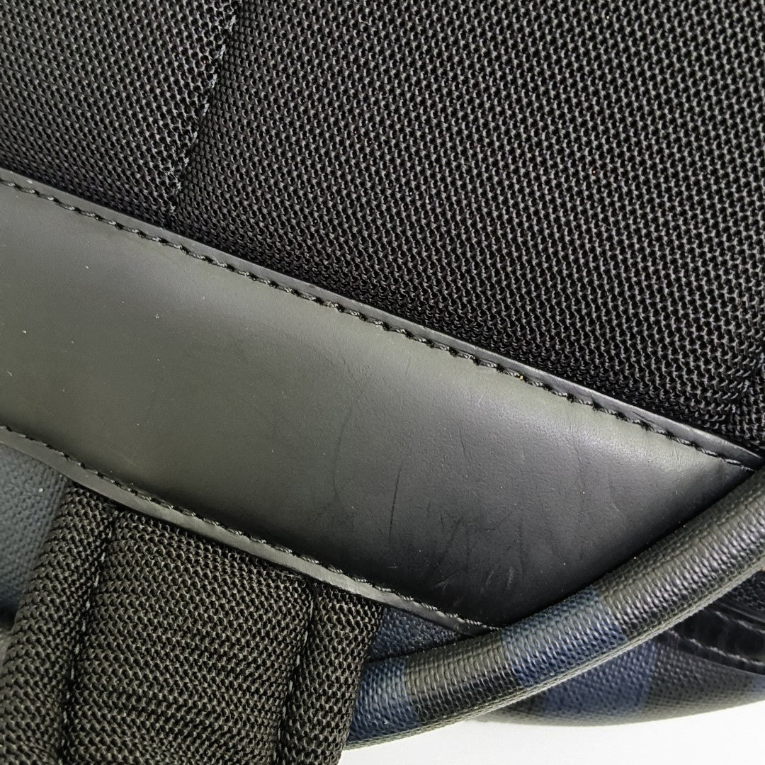 Coated Canvas Backpack Blue