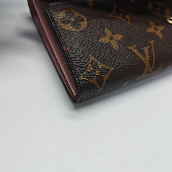 SARAH Monogram Coated Canvas Brown Wallet