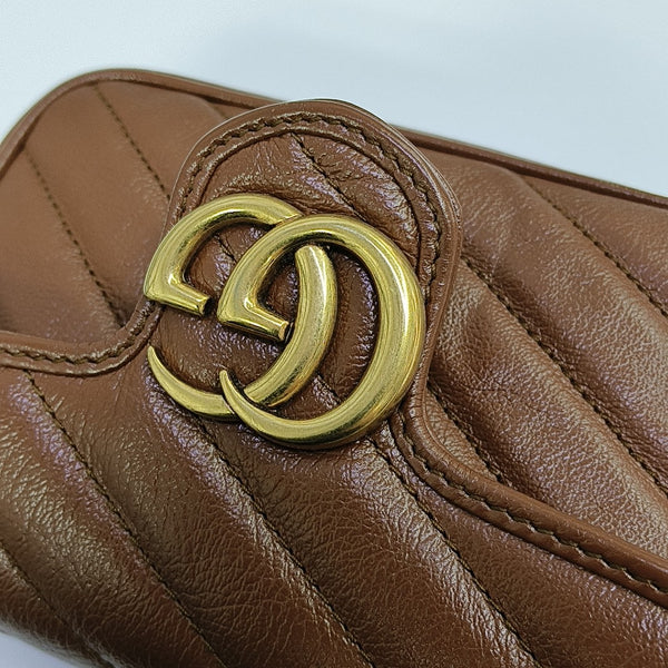 GG Marmont Mini Quilted Calfskin Brown