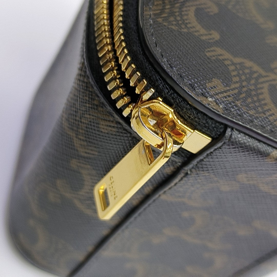 Coated Canvas Shoulder Bag Black