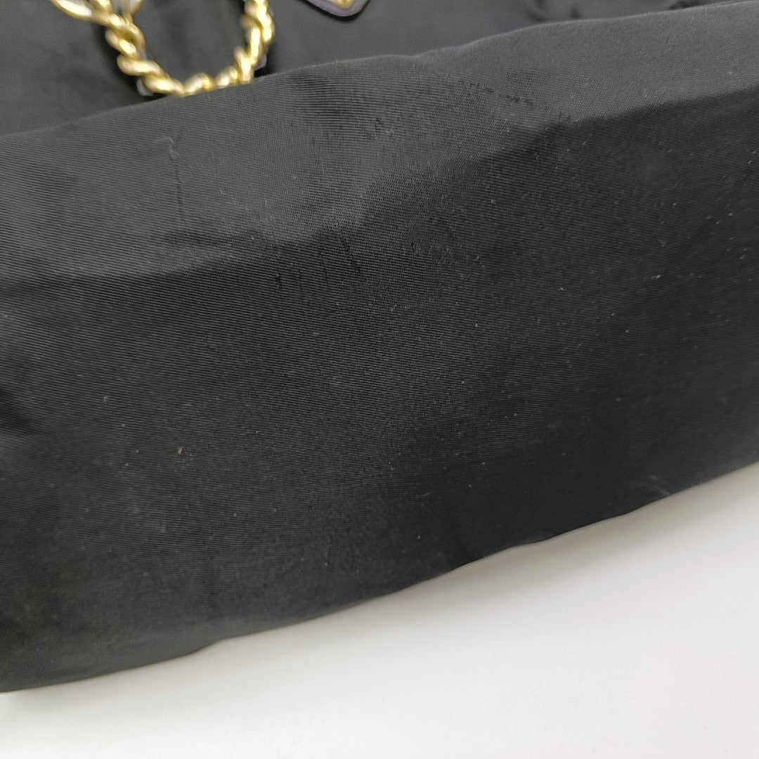 Quilted Nylon Tote Bag Black