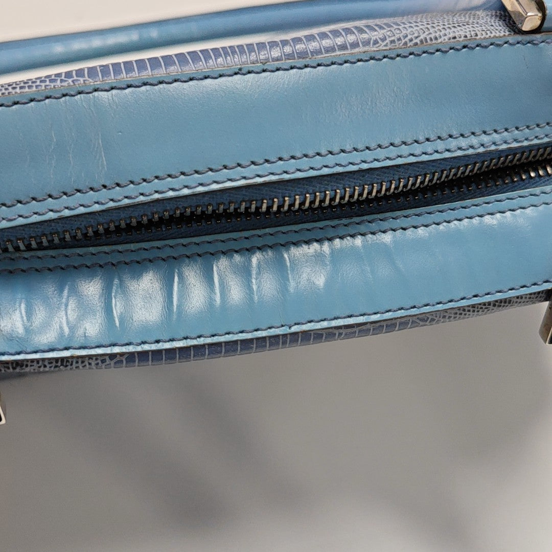 Calfskin Top Handle Bag Blue