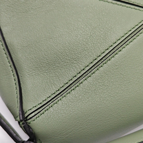 Authenticated pre-owned  Puzzle Mini Calfskin Green - Shoulder Bag at Looply