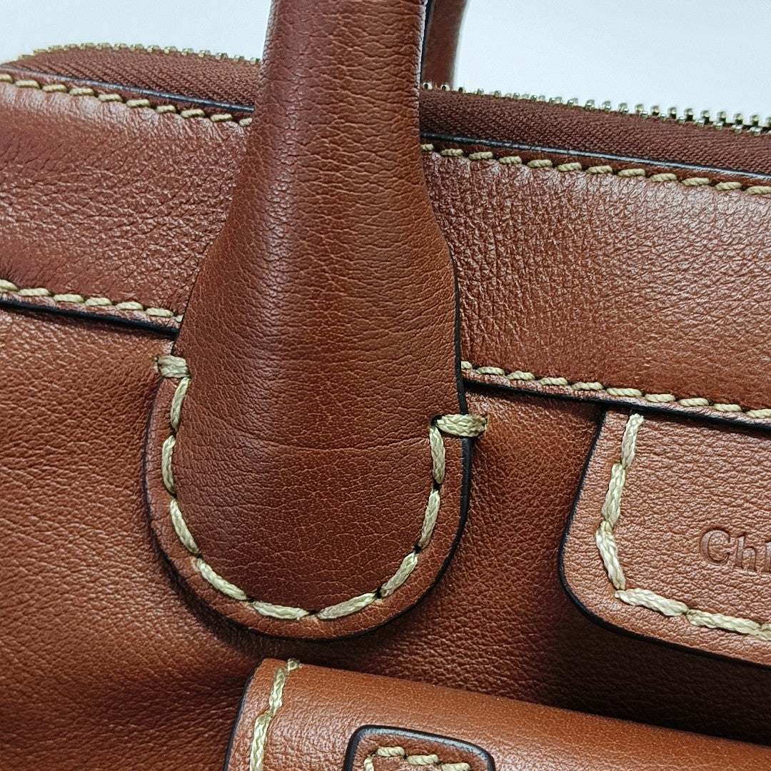 Edith Mini Quilted Calfskin Brown