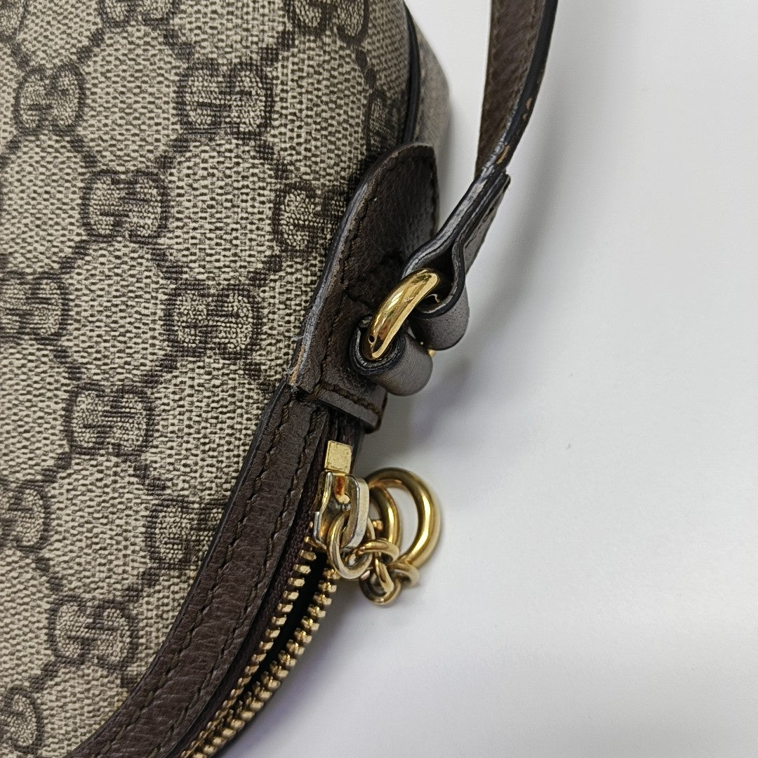 Ophidia Small Monogram Coated Canvas Beige