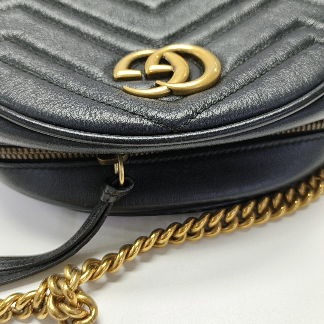 GG Marmont Mini Quilted Calfskin Black