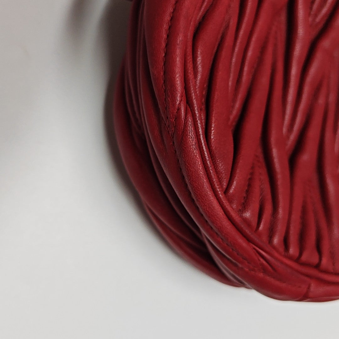 Matelassé Quilted Lambskin Red