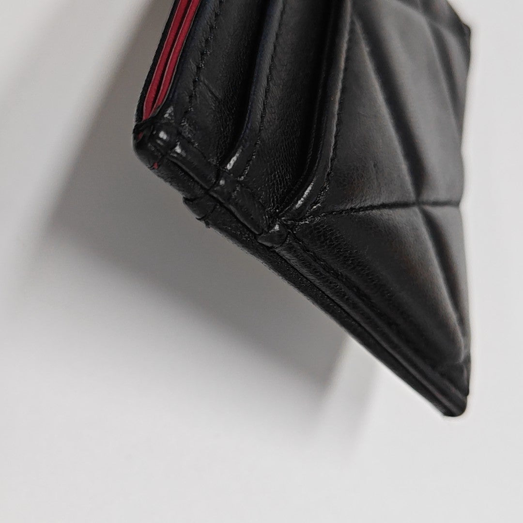 CHANEL 19 Small Quilted Lambskin Black Card Holder