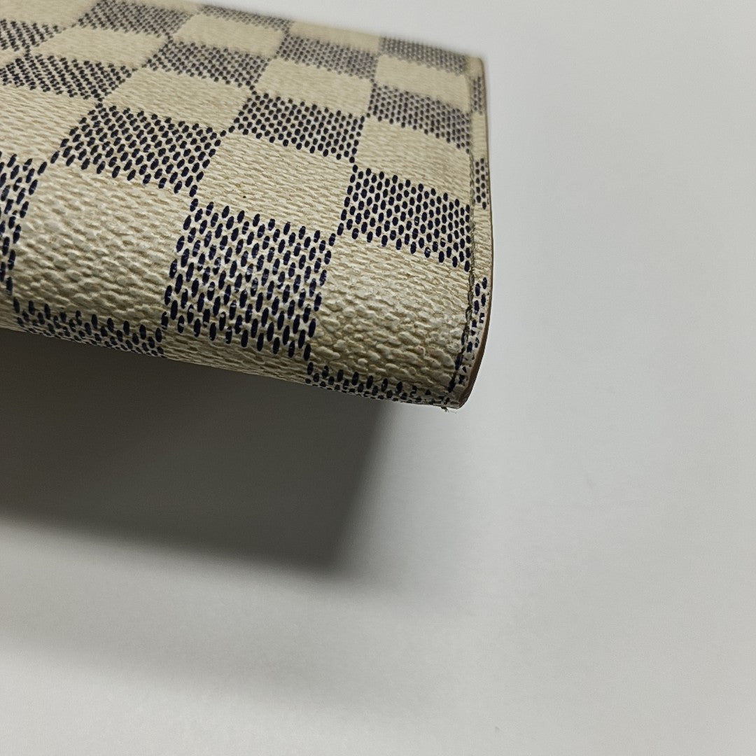 PORTE MONNAIE Damier Azur Coated Canvas White Wallet