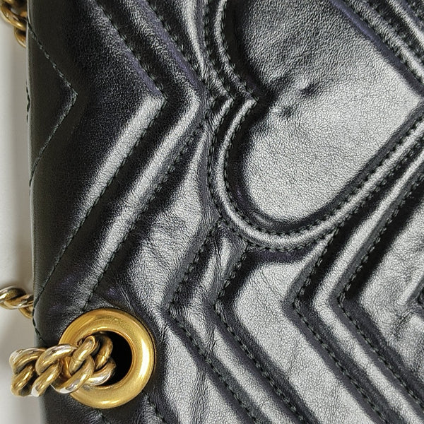 GG Marmont Small Quilted Calfskin Black
