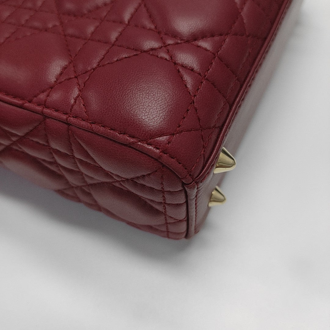 Lady Dior Small Cannage Lambskin Red
