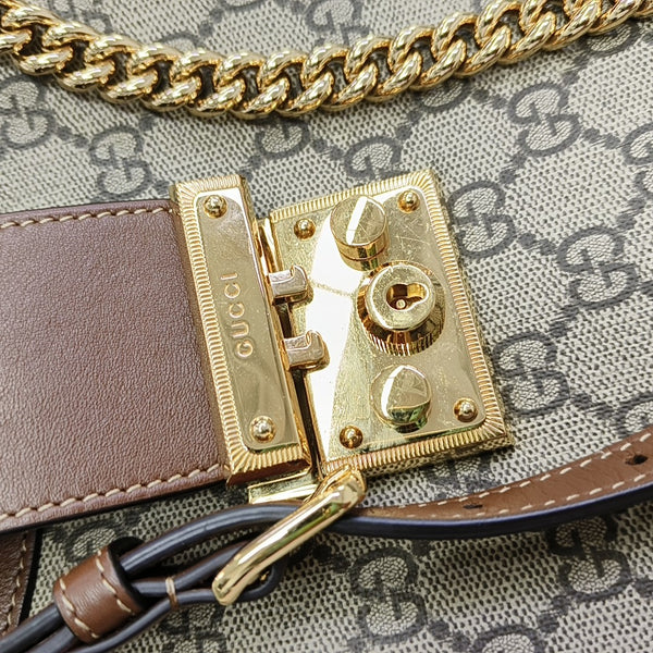 Padlock Medium Monogram Coated Canvas Brown