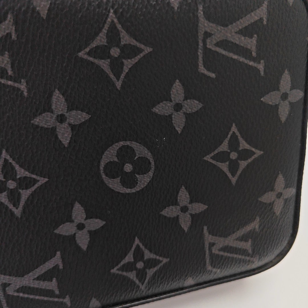 S LOCK Monogram Coated Canvas Black