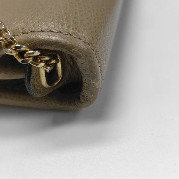Calfskin Shoulder Bag Beige