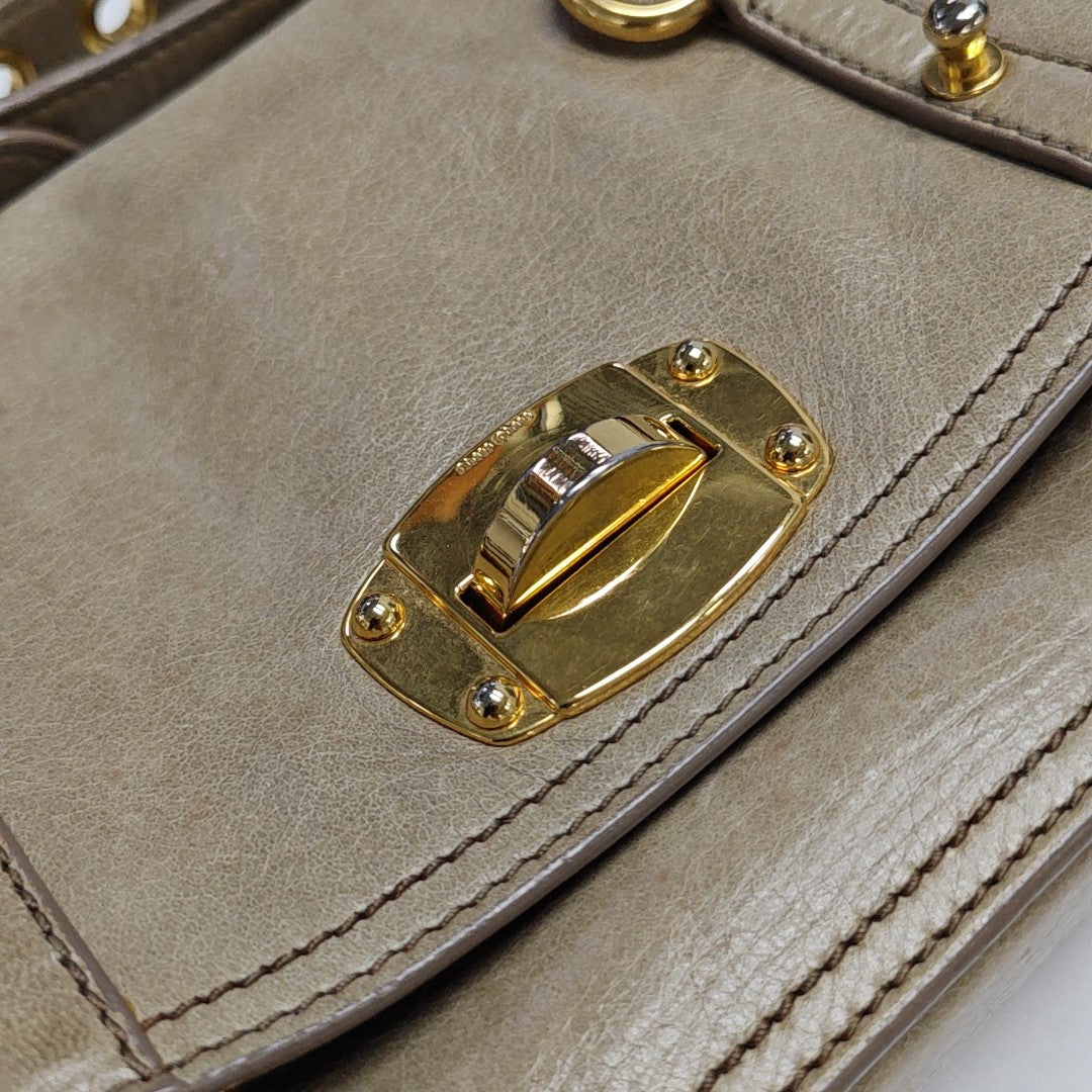 Calfskin Shoulder Bag Beige
