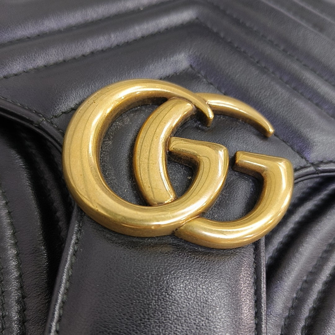 GG Marmont Medium Quilted Calfskin Black