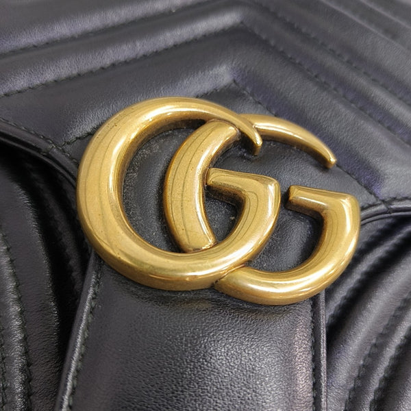 GG Marmont Medium Quilted Calfskin Black