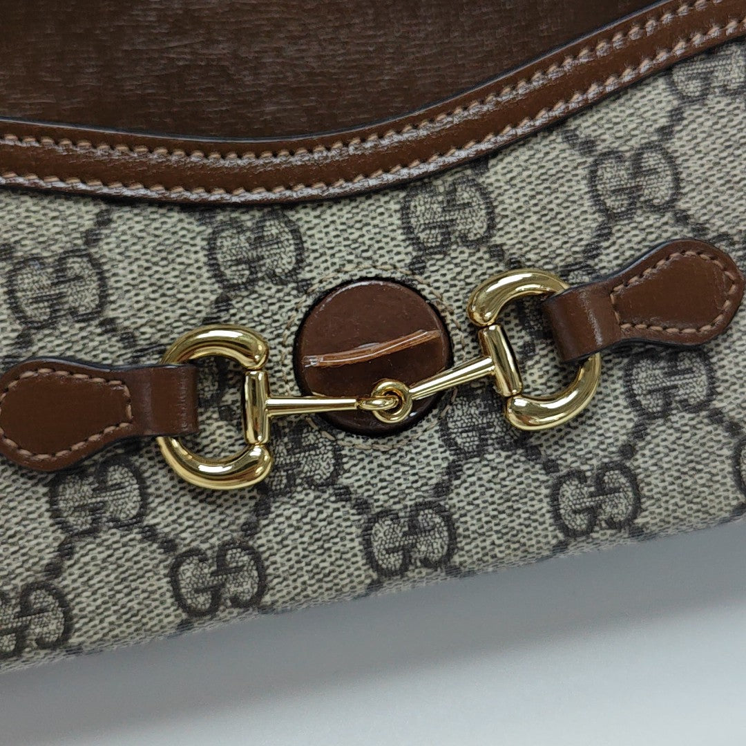 Horsebit 1955 Mini Monogram Coated Canvas Beige