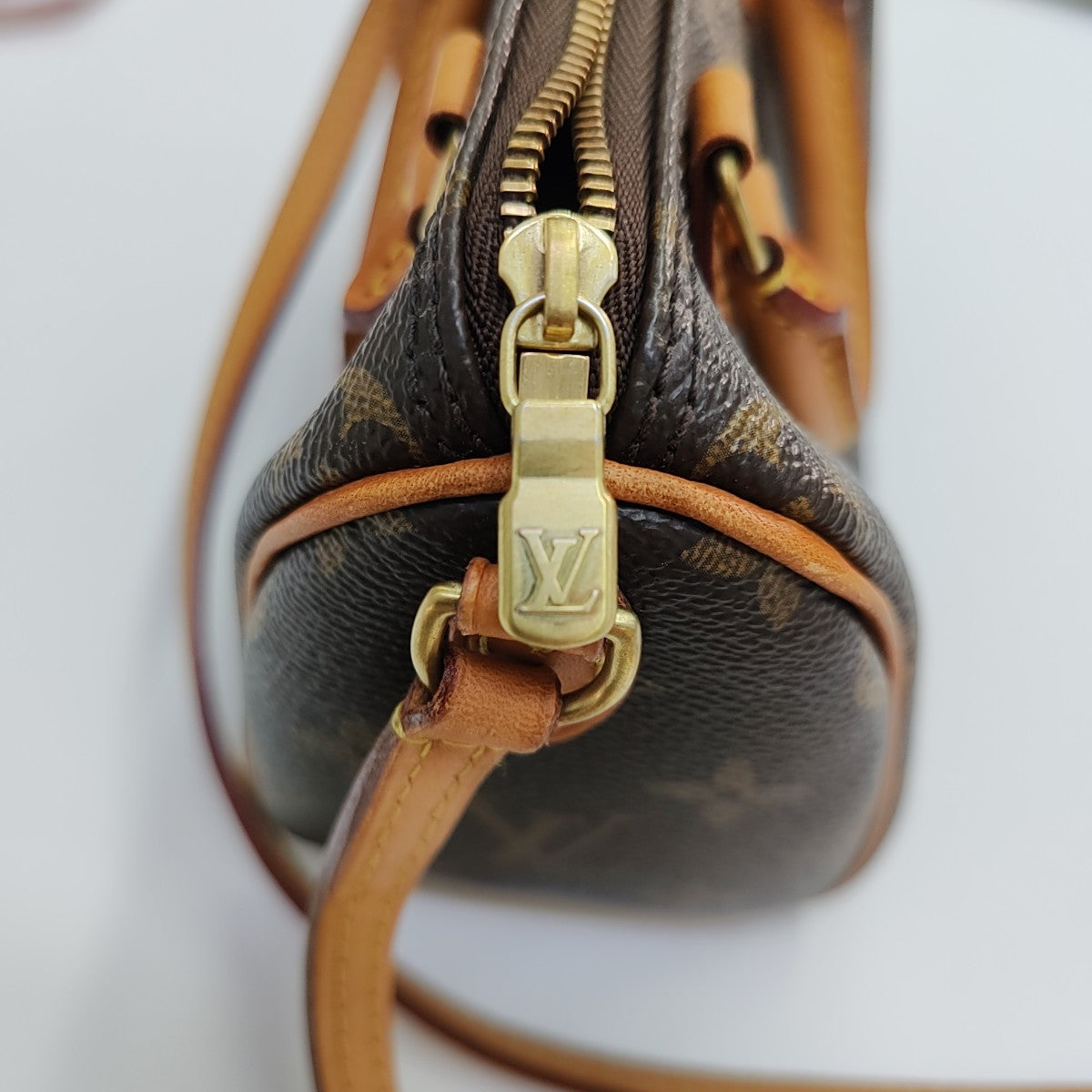 SPEEDY Nano Monogram Coated Canvas Brown