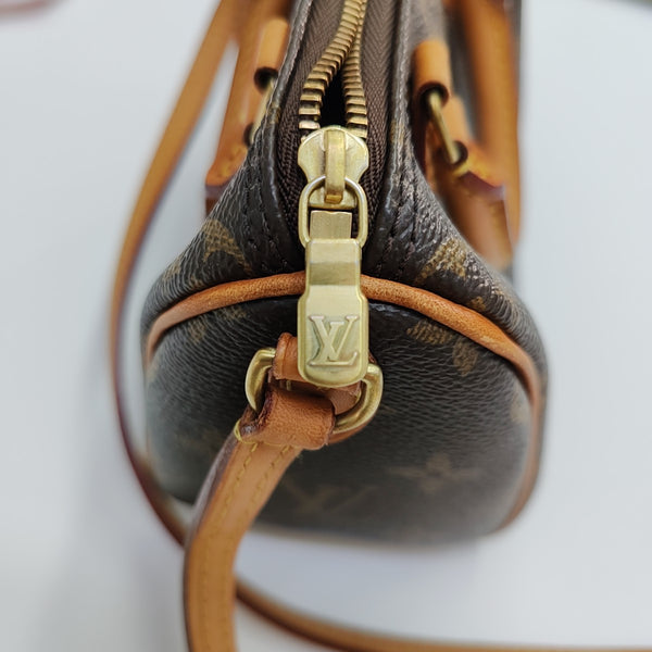 SPEEDY Nano Monogram Coated Canvas Brown