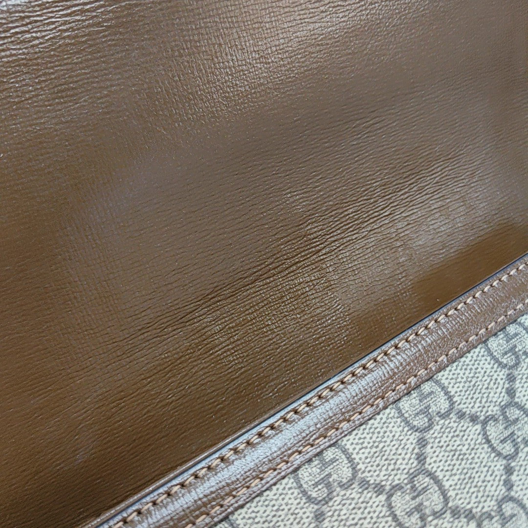 Horsebit 1955 Medium Monogram Coated Canvas Beige