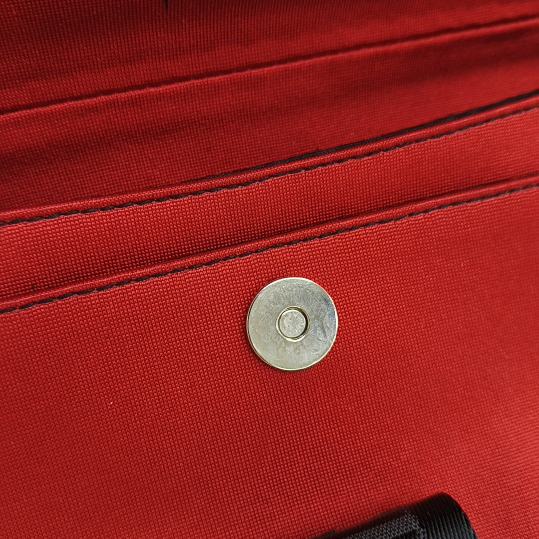 Fabric Top Handle Bag Red