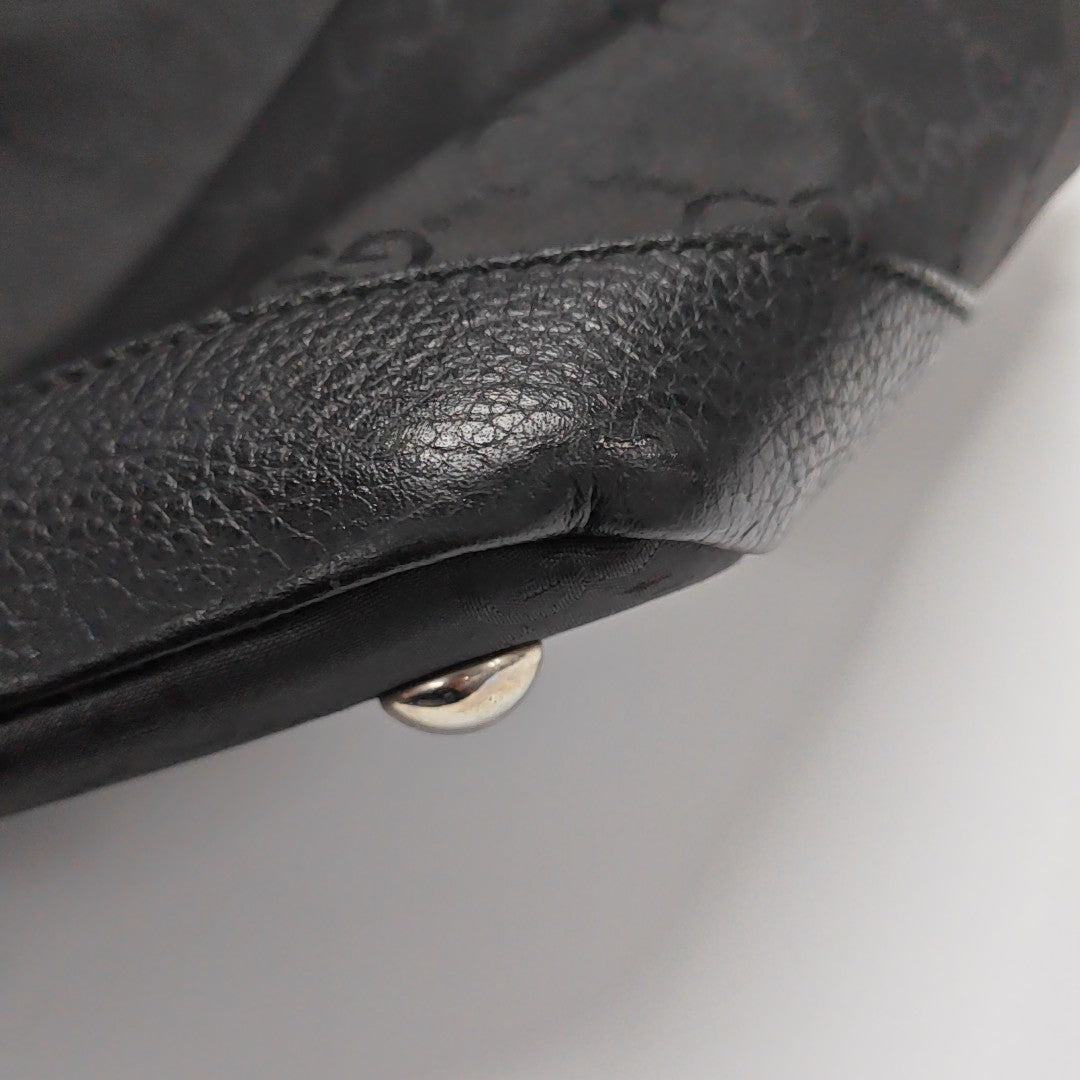 Monogram Nylon Shoulder Bag Black
