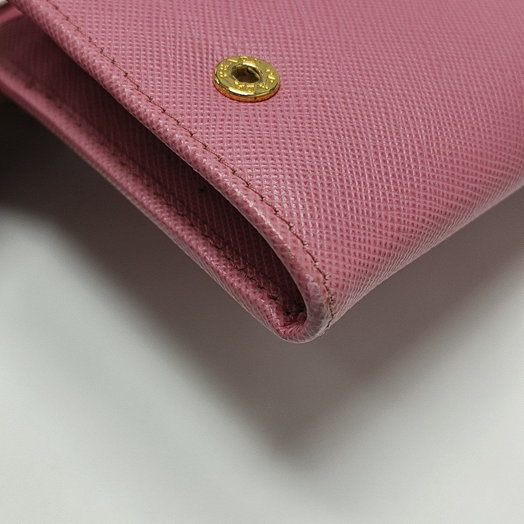 Fold Wallet Saffiano Calfskin Red