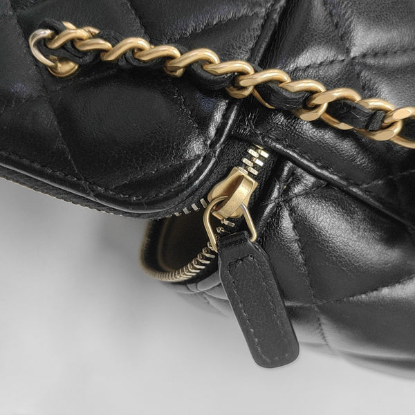 24A Quilted Lambskin Black