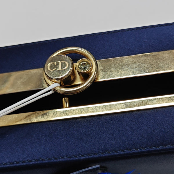 Silk Satin Clutch Blue