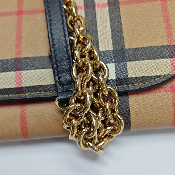 Coated Canvas Shoulder Bag Brown
