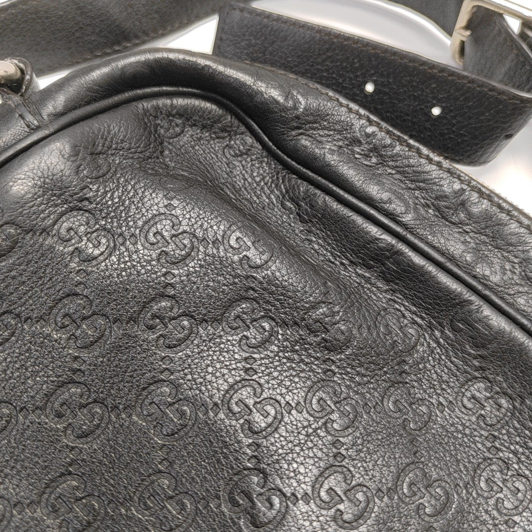 Monogram Calfskin Shoulder Bag Black