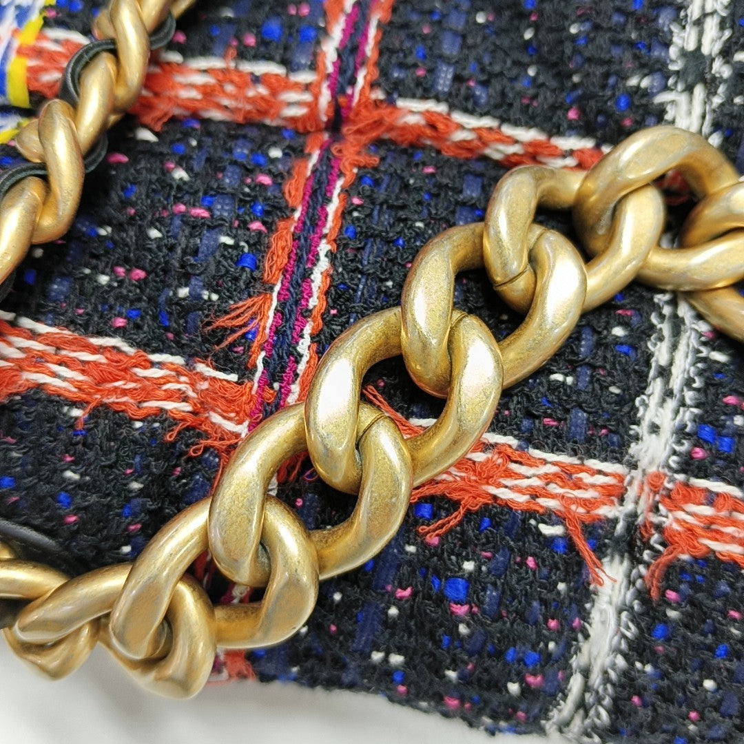 CHANEL 19 Large Quilted Wool Multicolor