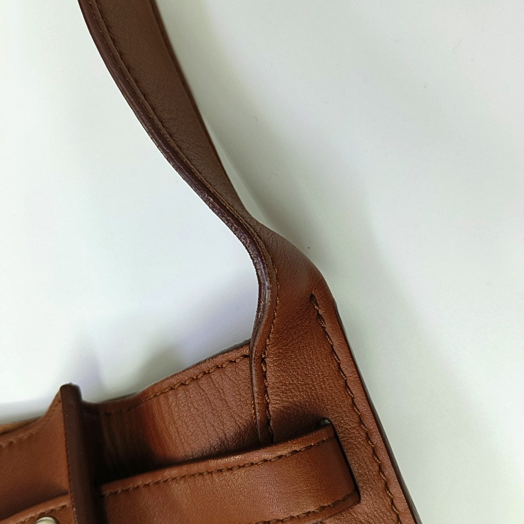 Authenticated pre-owned  BIG BAG Calfskin Brown - Bucket Bag at Looply