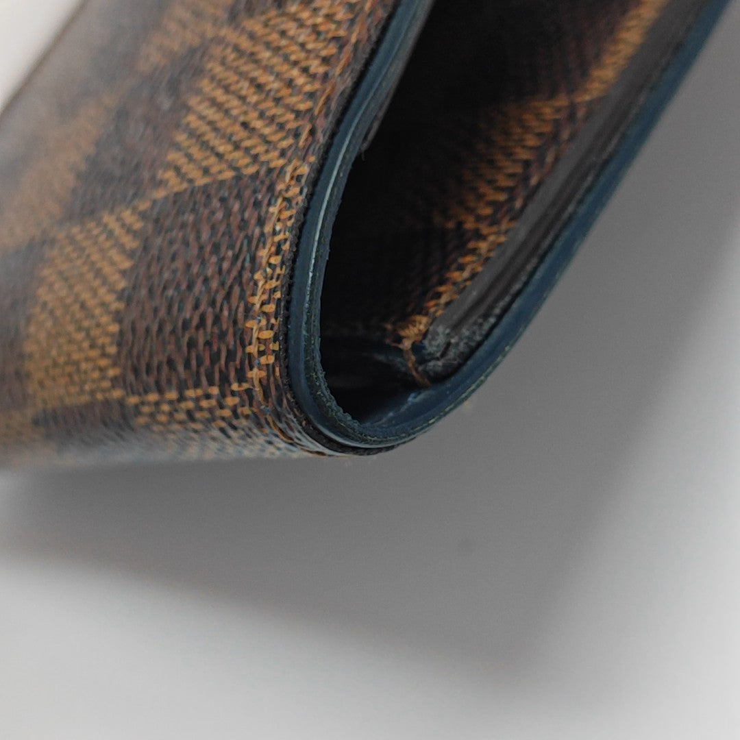 Damier Ebene Coated Canvas Wallet Brown