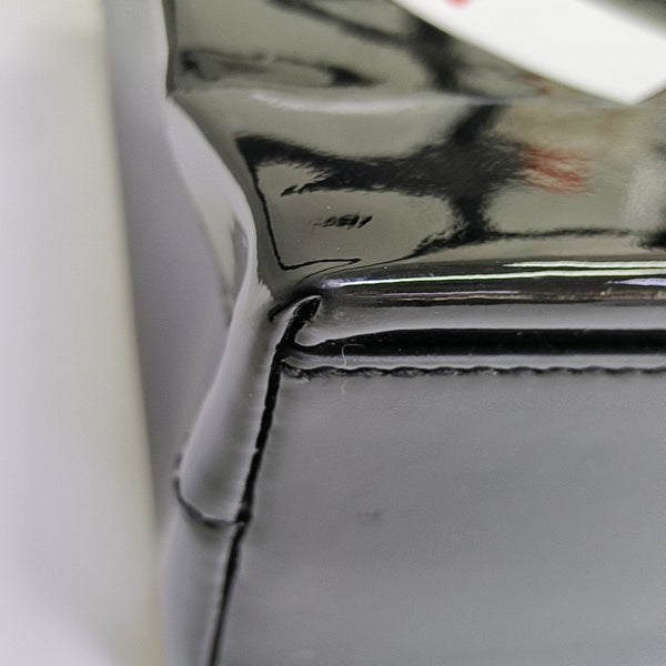 Shopping Bag Super Mini Patent Leather Black