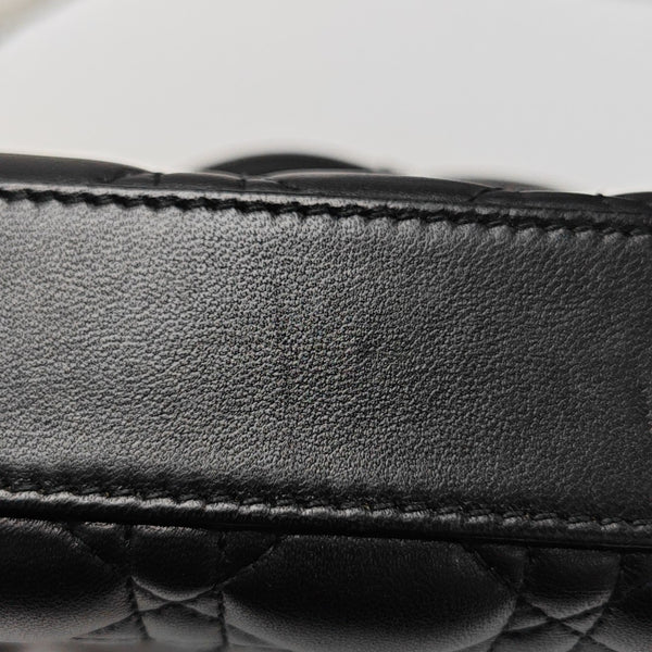Lady D-Joy Small Quilted Lambskin Black