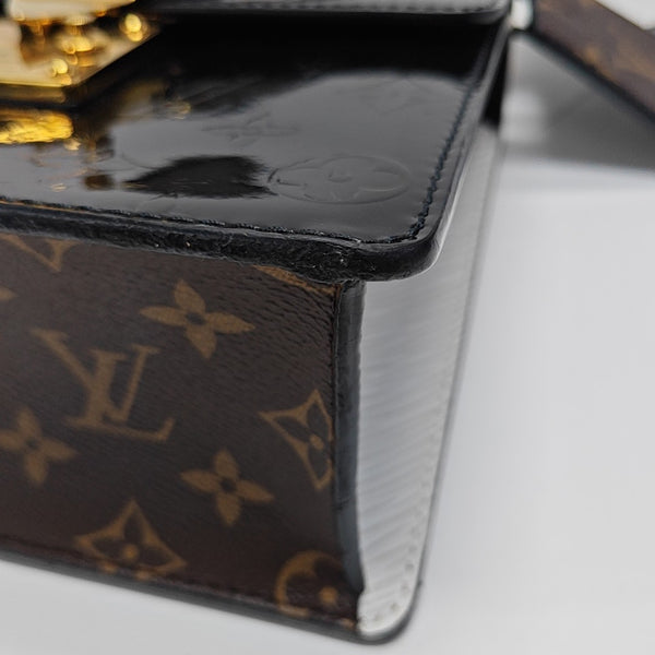 SPRING STREET Monogram Patent Leather Black