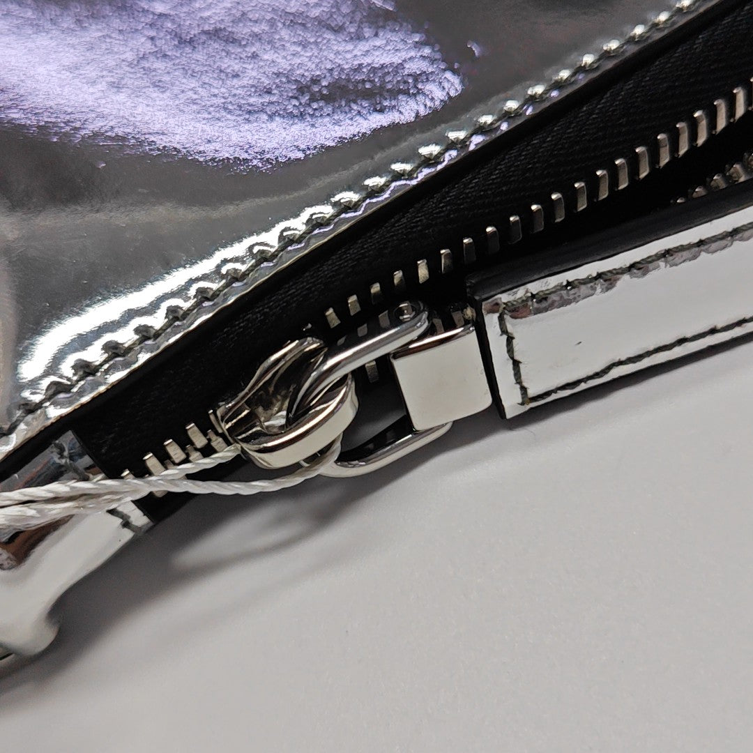 Patent Leather Shoulder Bag Silver