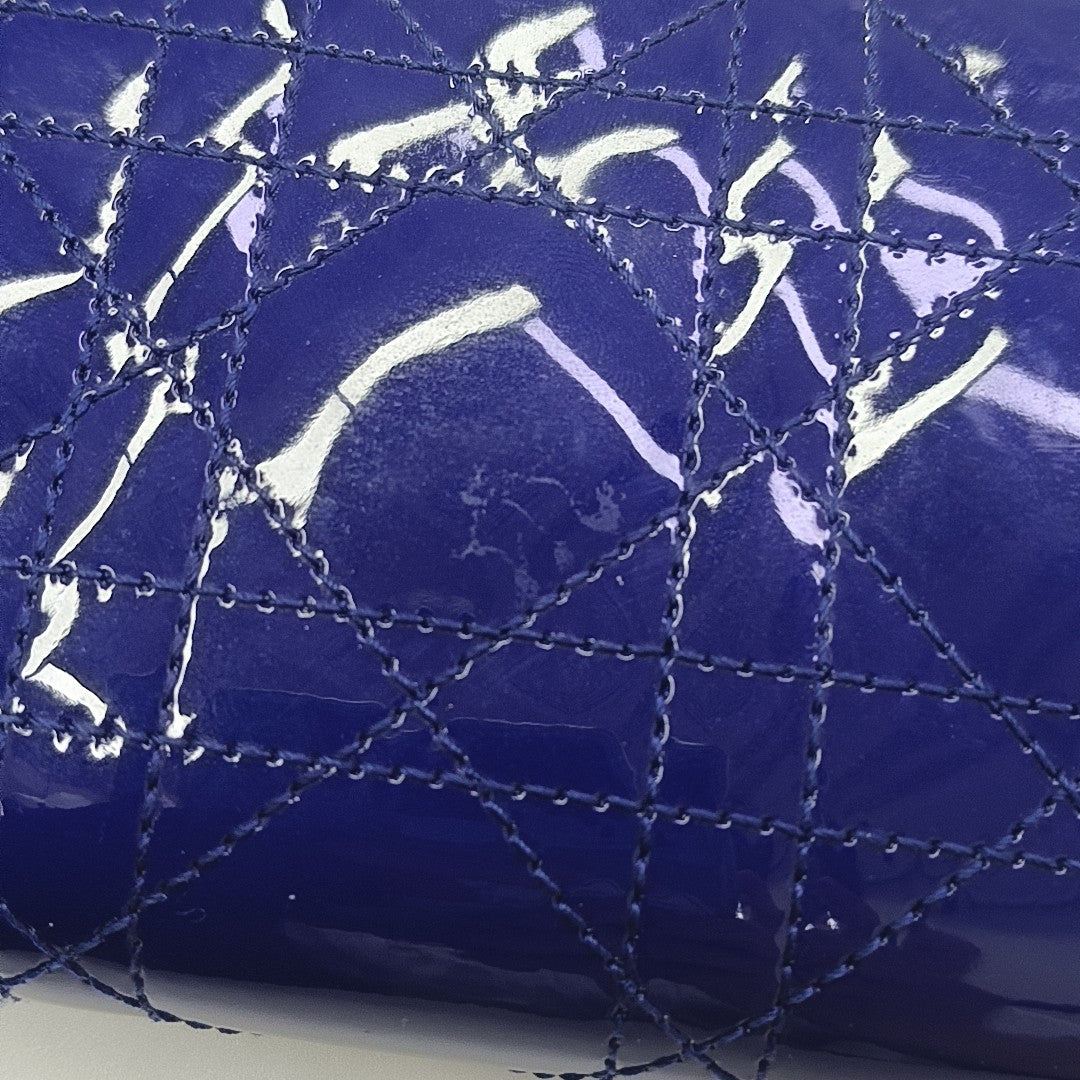 Lady Dior Small Cannage Patent Leather Blue