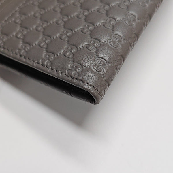 Microguccissima Monogram Calfskin Gray Wallet