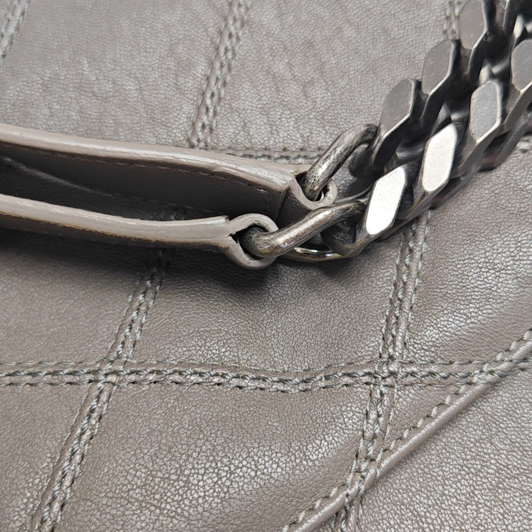 COLLEGE Medium Quilted Lambskin Gray