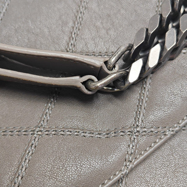 COLLEGE Medium Quilted Lambskin Gray