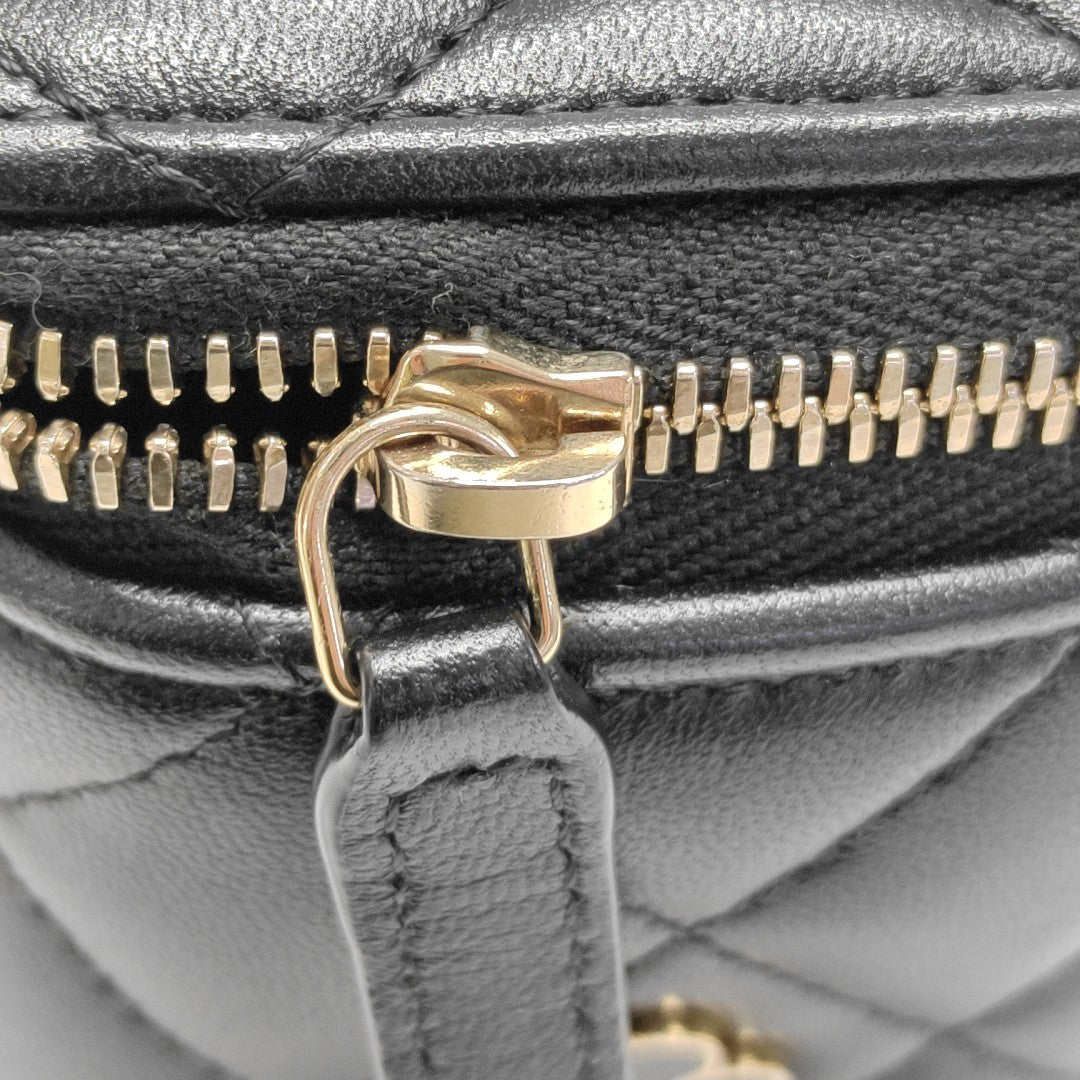 Quilted Lambskin Shoulder Bag Black